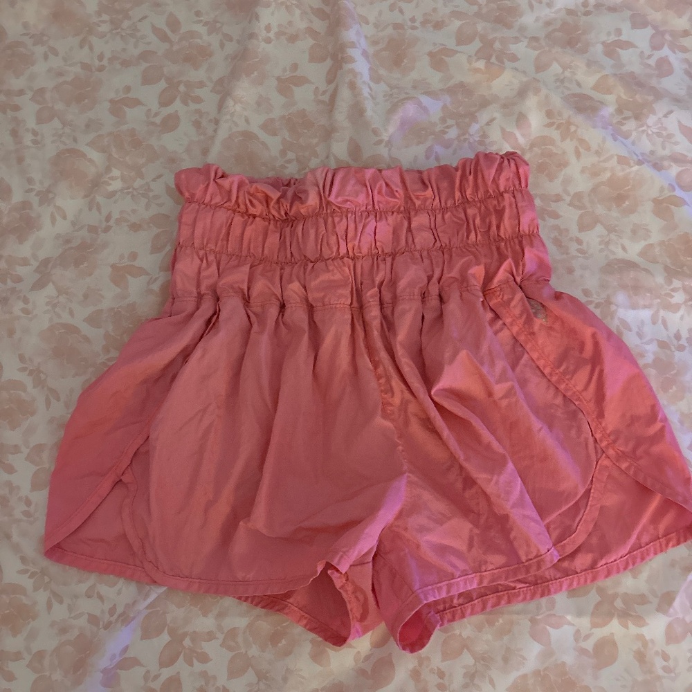 Pink free people movement high waisted shorts